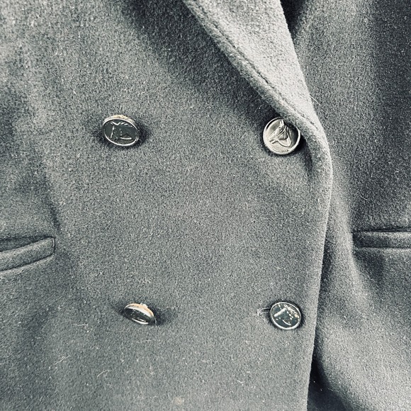 Vintage JG Hook Womens Coat 10 Black Wool Double Breasted Peacoat Classic Winter - Picture 6 of 15